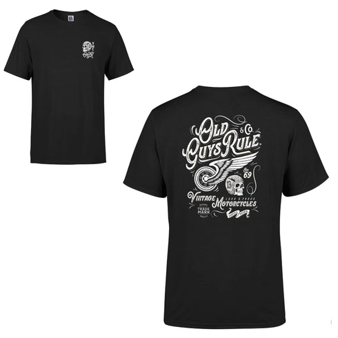 Old Guys Rule Vintage Motorcycles IV' T-Shirt - Black